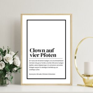 Definitionsposter Clown auf vier Pfoten - digital